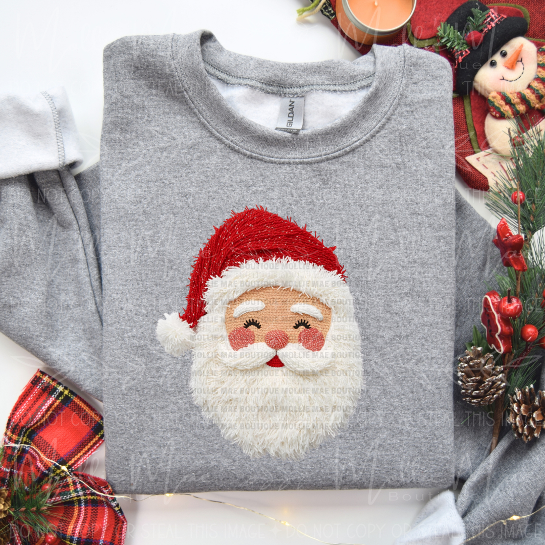 Santa Faux Yarn Sweatshirt