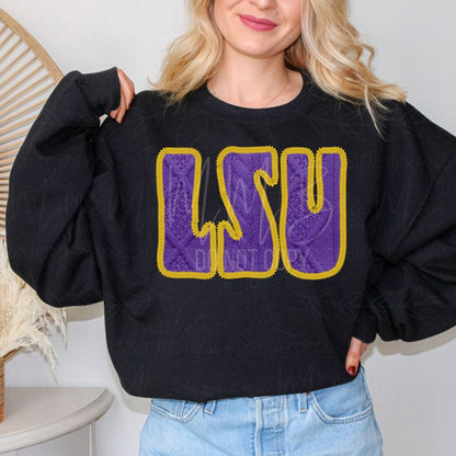 SEC College Faux Knit Graphic Sweatshirt or Tee