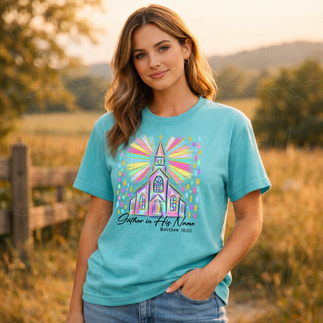 Gather In His Name Faith Graphic Tee