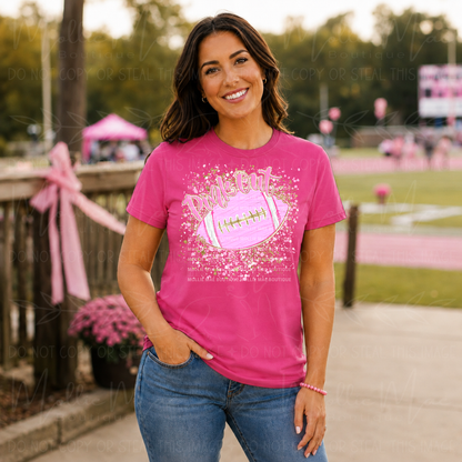 Pink Out Football Graphic Tee