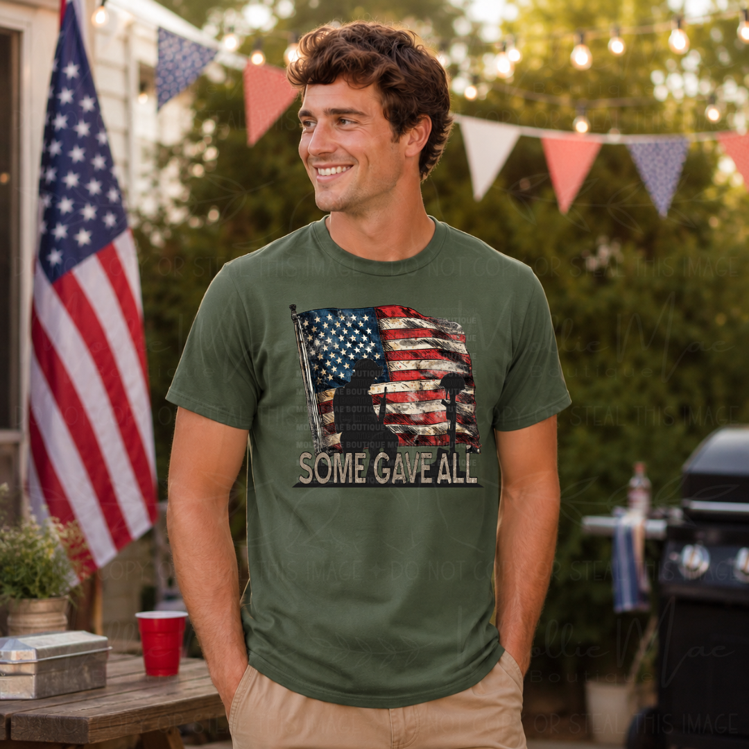 Some Gave All Patriotic Memorial Graphic Tee