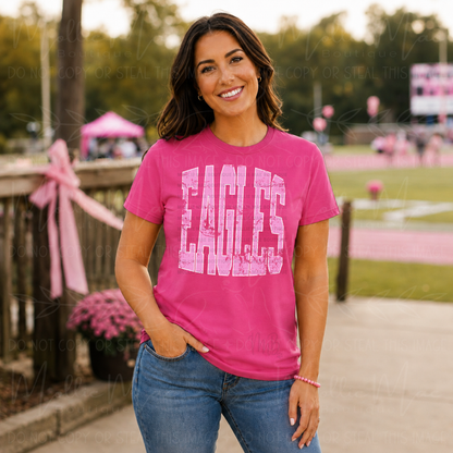 Gildan Pink Out Distressed Team Spirit Graphic Tee – Choose Your Team