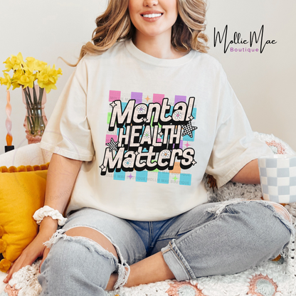 Mental Health Matters Checkered Tshirt