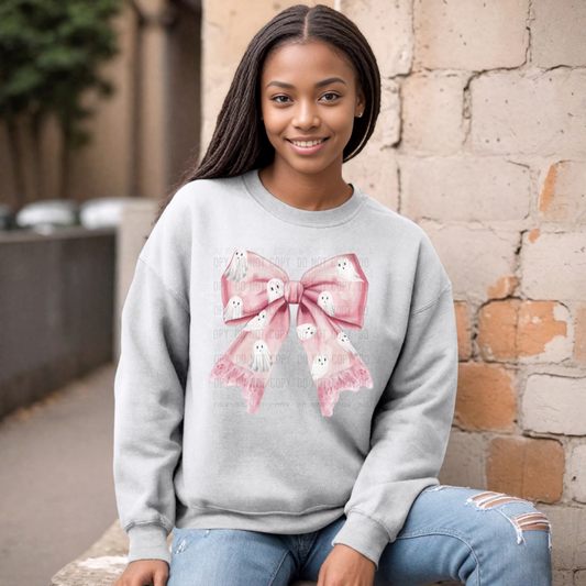 Pink Coquette Ghostie Bow Sweatshirt