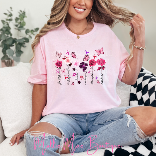 Breast Cancer Flowers Graphic