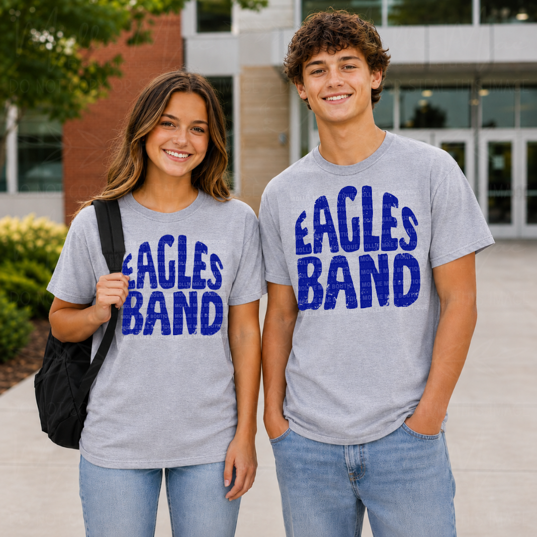 Distressed Eagles Band Graphic T-Shirt