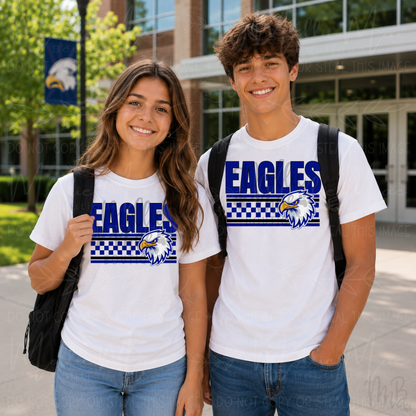 Eagles Checkered Mascot Graphic T-Shirt