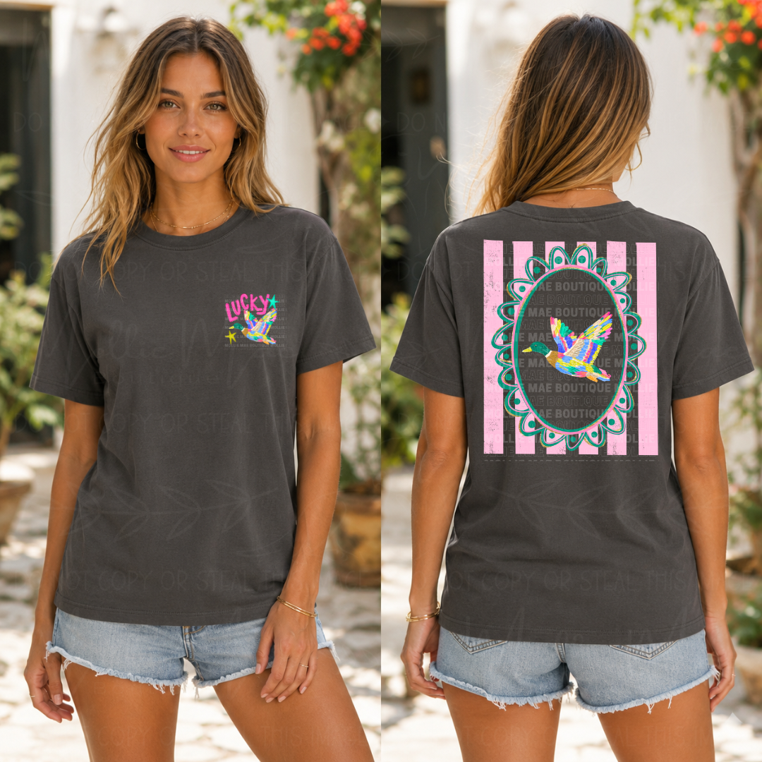 Lucky Duck Coquette Graphic T-Shirt
