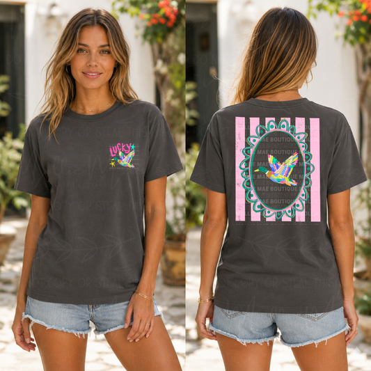 Lucky Duck Coquette Graphic T-Shirt