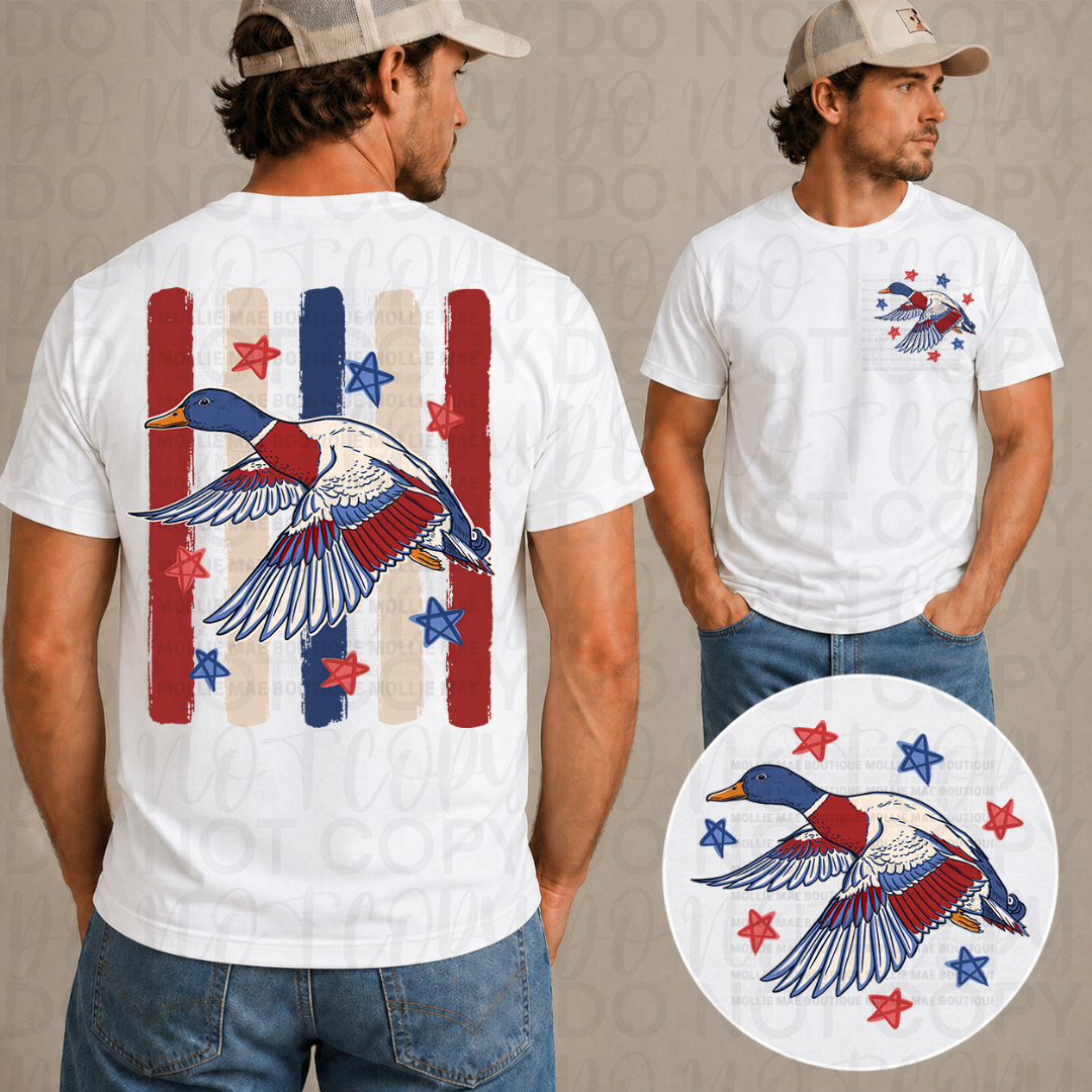 Stars, Stripes & Mallard Patriotic Hunting Graphic Tee