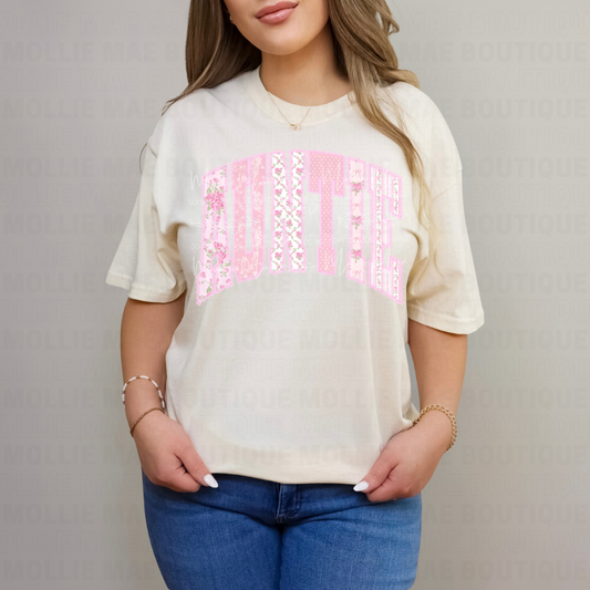 Vintage Pink Floral Auntie Graphic Tee