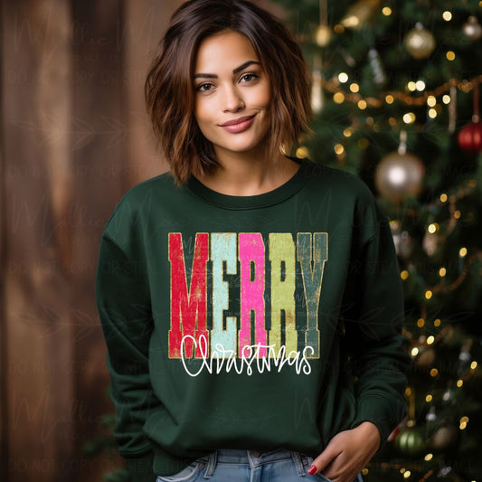 Varsity Merry Christmas Graphic Sweatshirt or Tee