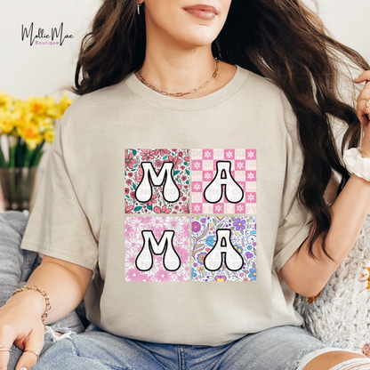 MAMA Floral Block Tshirt