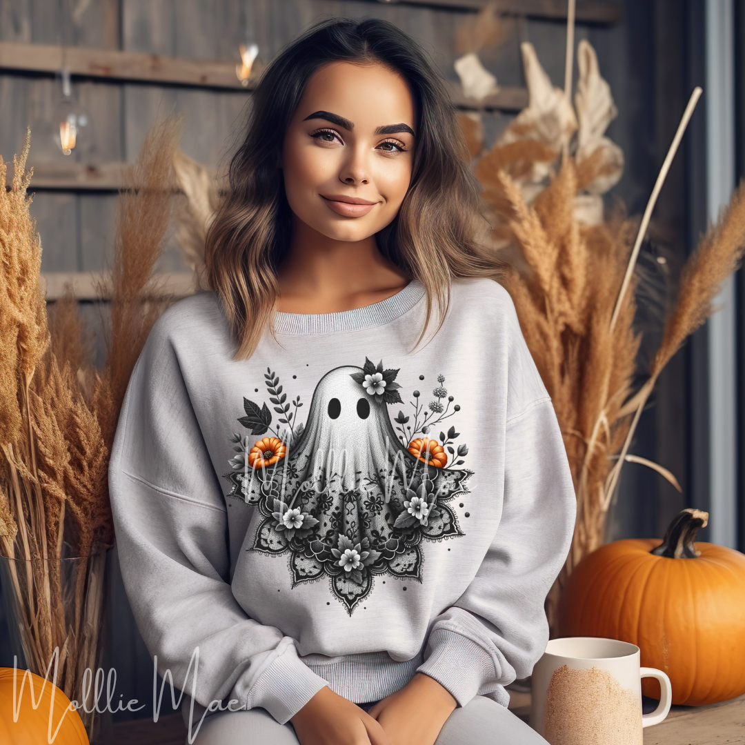 Lace Ghost Graphic Sweatshirt