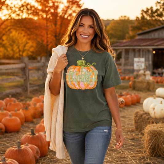 Thankful Watercolor Pumpkin Graphic Tee