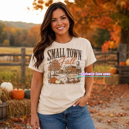 Small Town Fall Custom Town Comfort Colors Graphic Tee