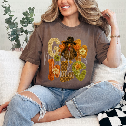 Gobble Faux Knit Graphic Tee