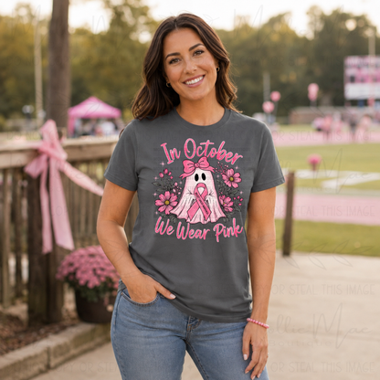 In October We Wear Pink Ghostie Graphic Tee