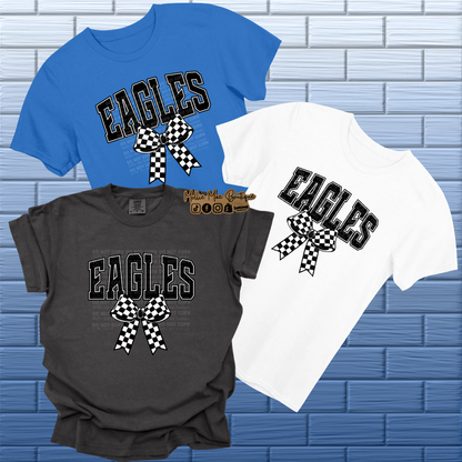 Eagles Checkered Bow