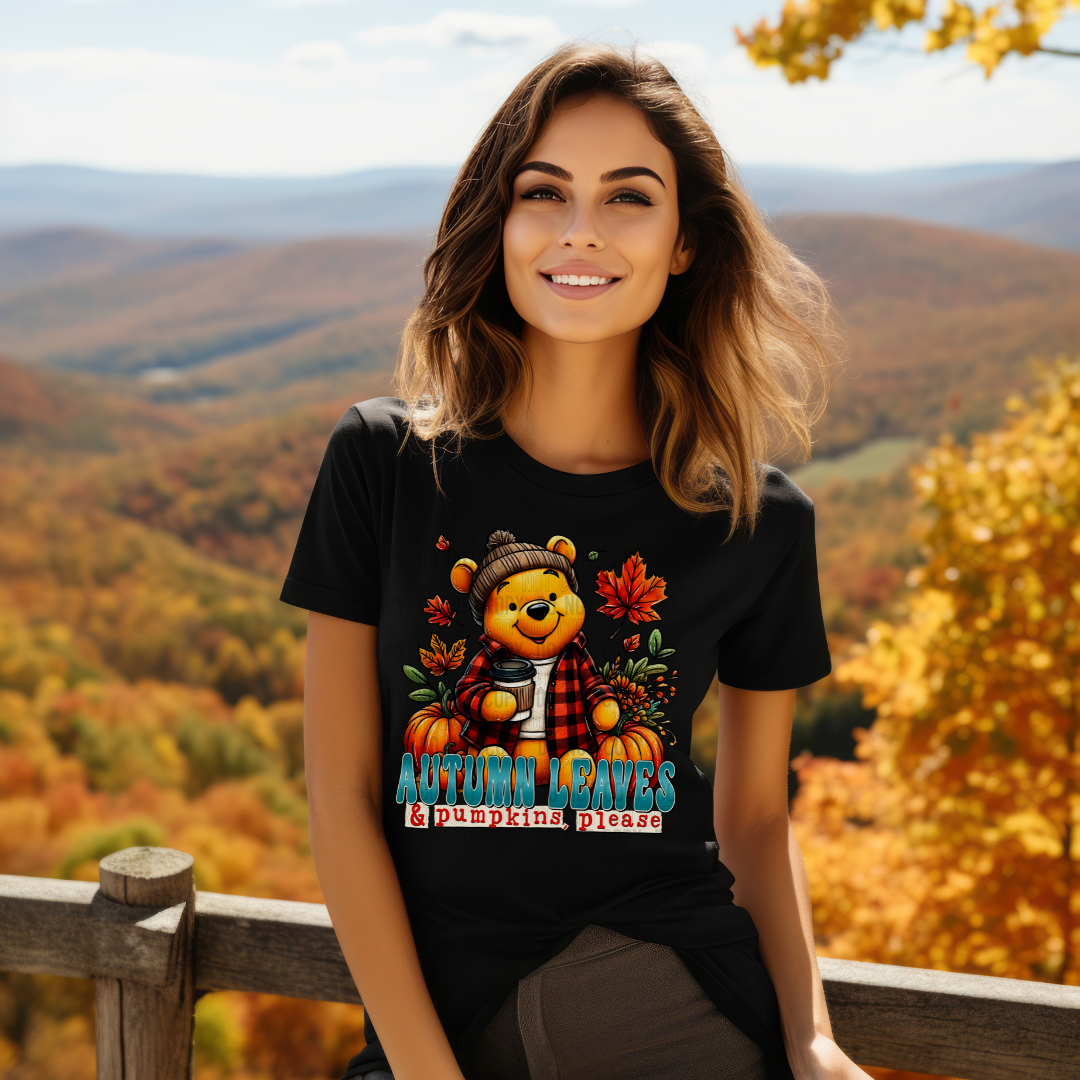 Autumn Leaves and Pumpkins Please Tshirt