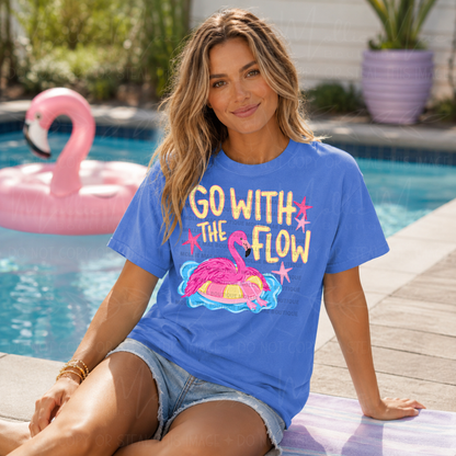 Go With the Flow Flamingo Graphic Tee