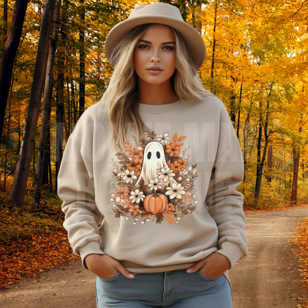 Floral Ghost Graphic Sweatshirt