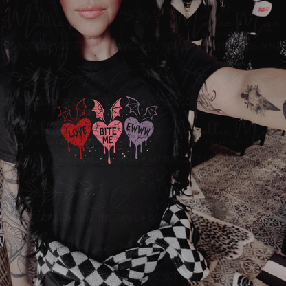Anti-Valentine Converstation Hearts Graphic Tee