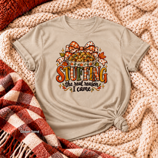 Stuffing The Real Reason I Came Thanksgiving Graphic Tee
