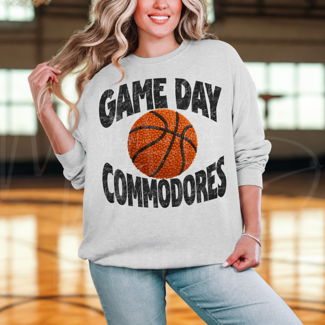 Varsity Faux Basketball Game Day Sweatshirt