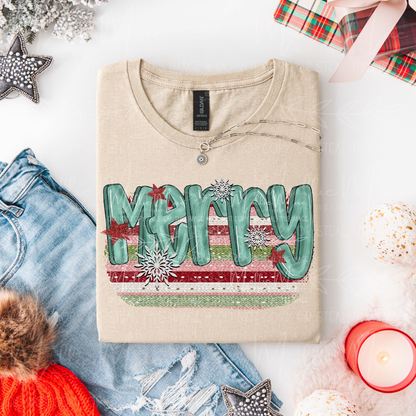 Merry Mint Stripes Graphic Sweatshirt or Tee