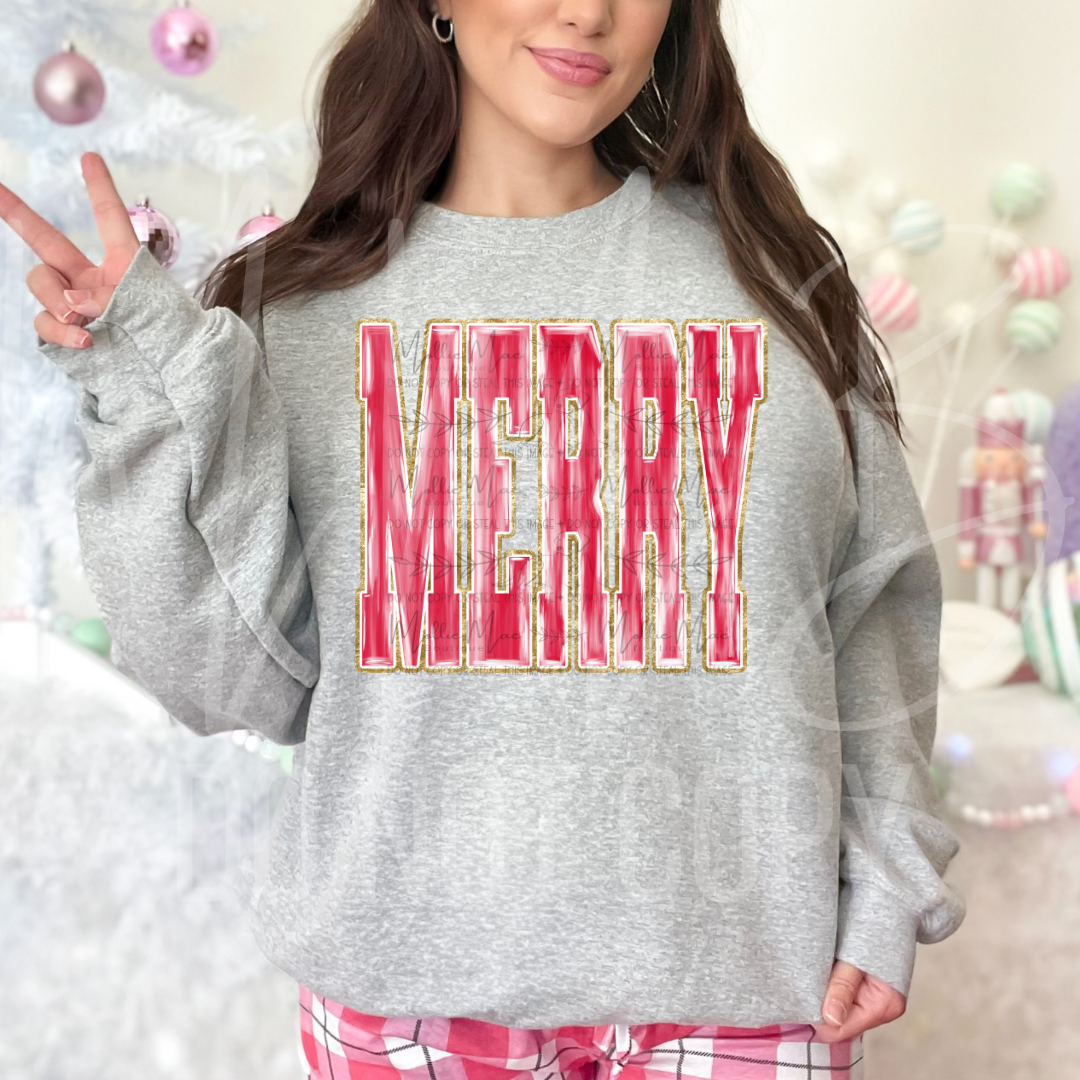 Merry Luxe Painted Graphic Tee or Sweatshirt