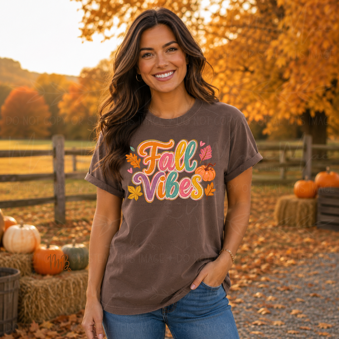 Fall Vibes Retro Comfort Colors Graphic Tee
