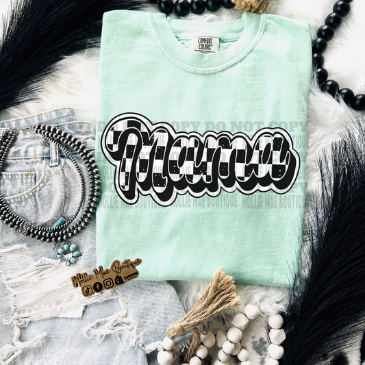 MAMA B&W Checkered Tshirt