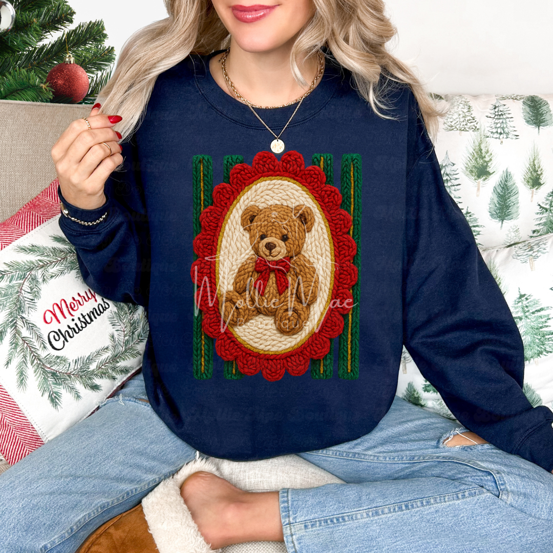 Faux Knit RL Teddie Graphic Sweatshirt