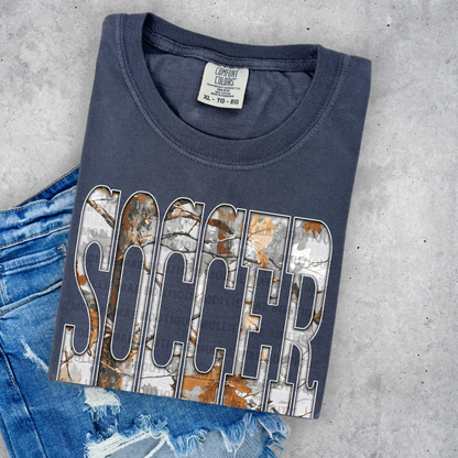 Grey Camo Soccer Graphic Tee