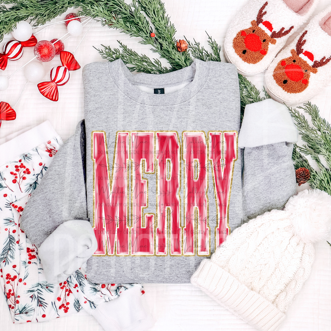Merry Luxe Painted Graphic Tee or Sweatshirt