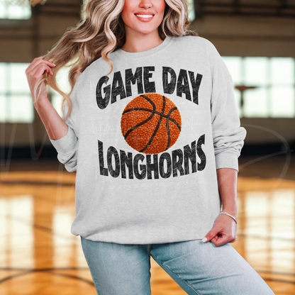 Varsity Faux Basketball Game Day Sweatshirt