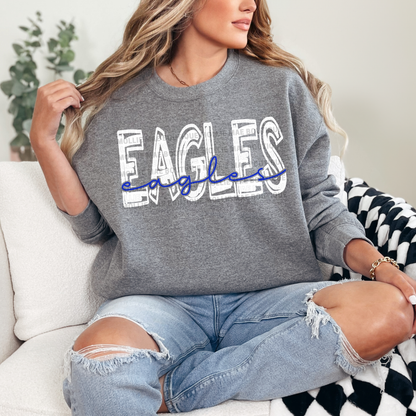 Eagles Layered Script Graphic Tee & Sweatshirt