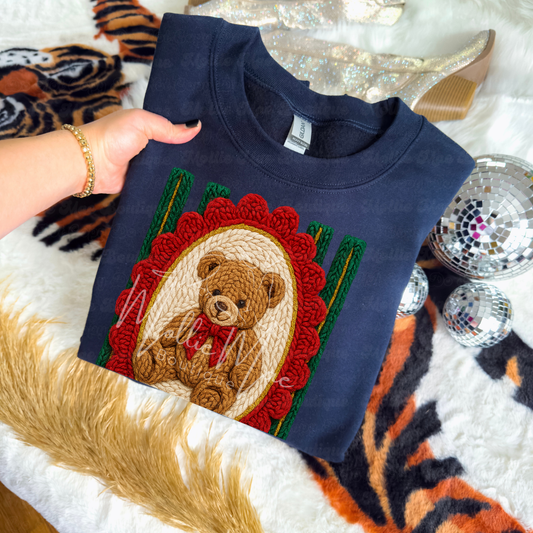 Faux Knit RL Teddie Graphic Sweatshirt