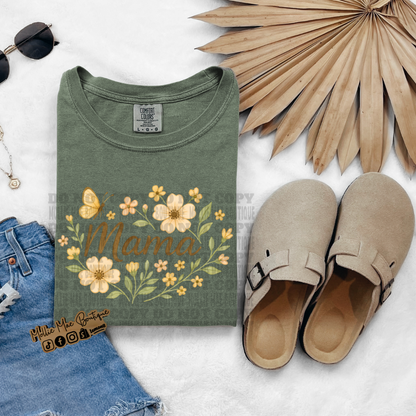 MAMA Flowers & Butterfly Tshirt