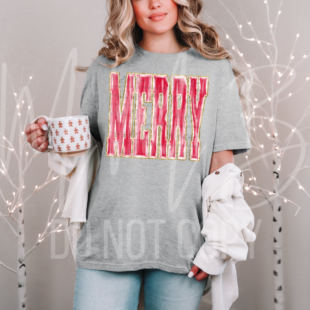 Merry Luxe Painted Graphic Tee or Sweatshirt