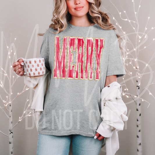 Merry Luxe Painted Graphic Tee or Sweatshirt