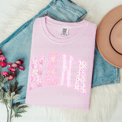 Vintage Pink Floral Nana Graphic Tee