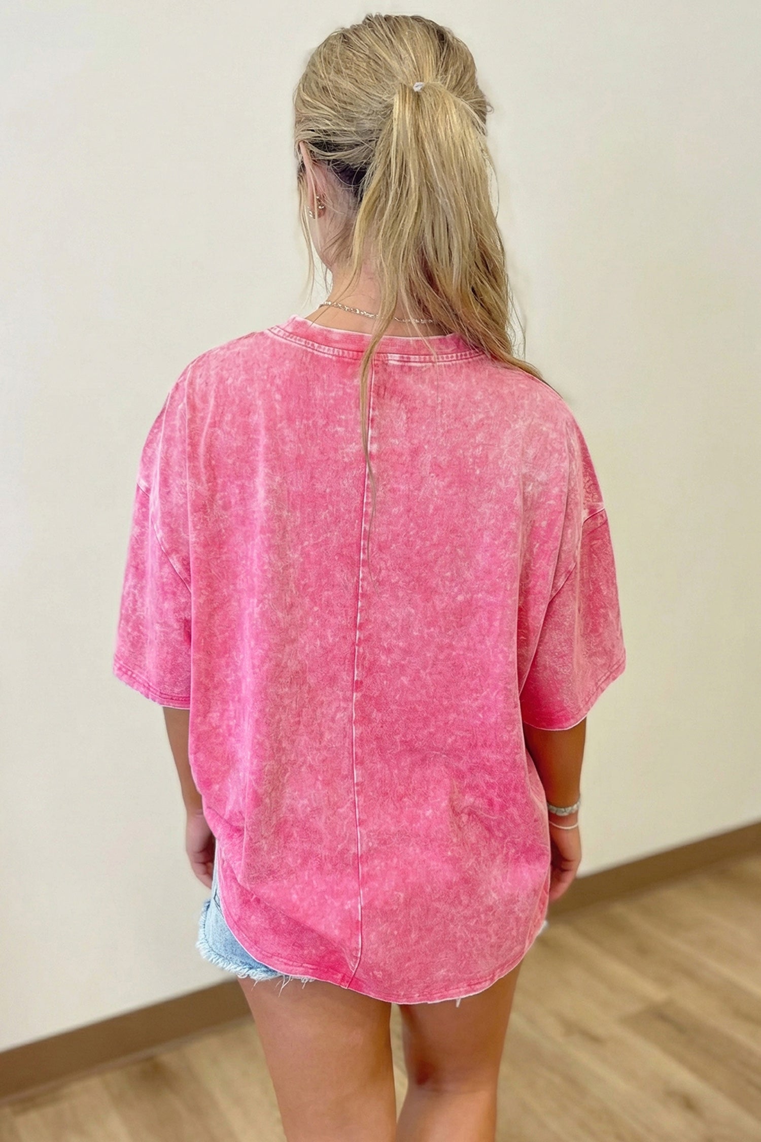 Solid Mineral Wash Short Sleeve Oversized Tee boutique clothing from Mollie Mae Boutique