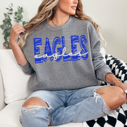 Eagles Layered Script Graphic Tee & Sweatshirt