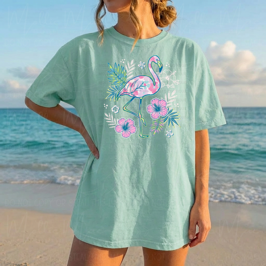 Coastal Bloom Flamingo Graphic Tee