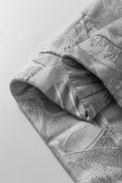 Camo Kangaroo Pocket Drop Shoulder Hoodie