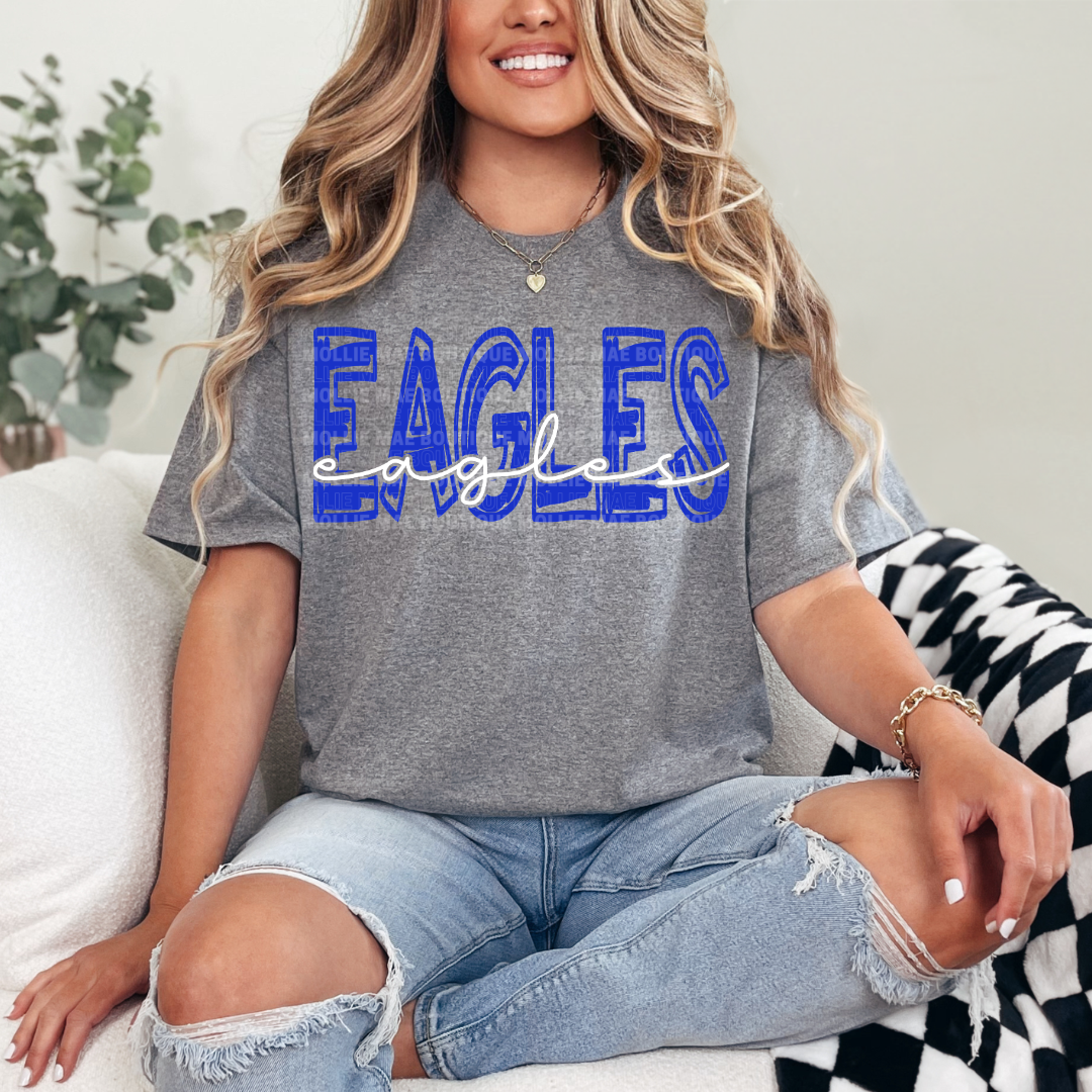 Eagles Layered Script Graphic Tee & Sweatshirt