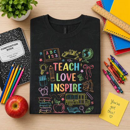 Teach Love Inspire Teacher Graphic Tee