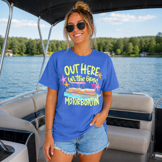 Out Here in the Open Motorboatin’ Graphic Tee